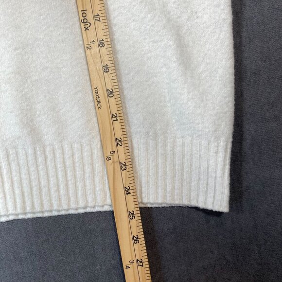 Banana Republic Womens White V-Neck Sweater XL Alpaca Blend Ribbed Hem - Picture 8 of 9